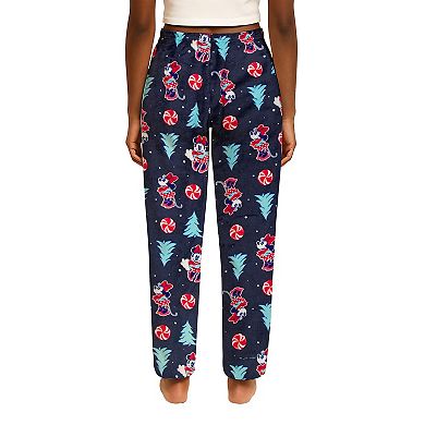 Juniors' Disney's Minnie Mouse Winter Icons Lux Plush Fleece Pajama Pants