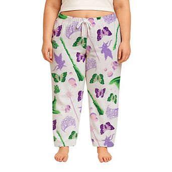 Juniors' Plus Size Wicked Icons Lux Plush Fleece Pajama Pants