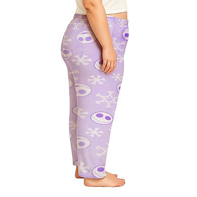 Juniors' Plus Size Disney's The Nightmare Before Christmas Jack Skellington Snowflakes Lux Plush Fleece Pajama Pants
