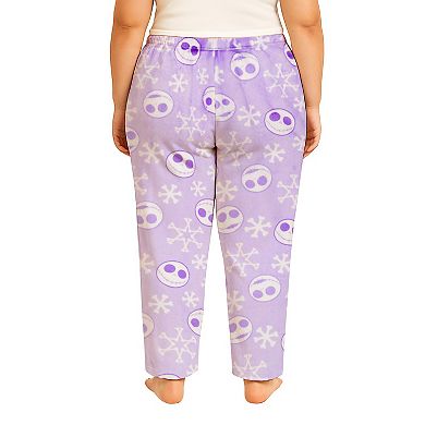 Juniors' Plus Size Disney's The Nightmare Before Christmas Jack Skellington Snowflakes Lux Plush Fleece Pajama Pants