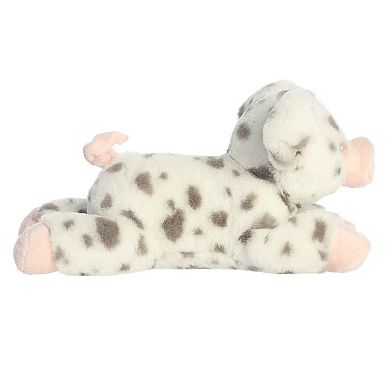 Aurora Medium White Flopsie 12" Speckles Spotted Pig Adorable Stuffed Animal