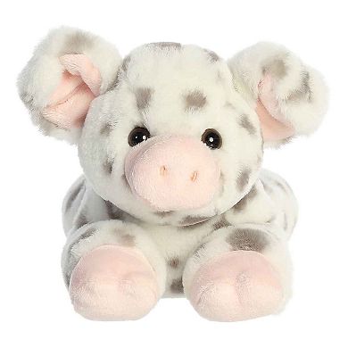 Aurora Medium White Flopsie 12" Speckles Spotted Pig Adorable Stuffed Animal