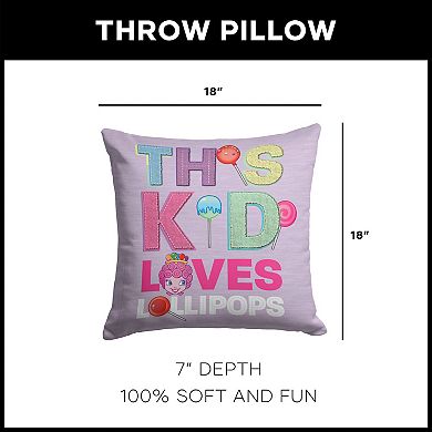 Hasbro Candyland Love Lollipops Printed Throw Pillow