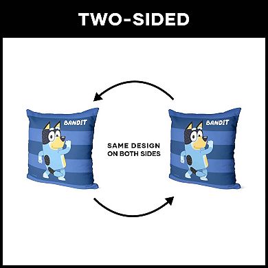 Bluey Roll Call Bandit Printed Throw Pillow