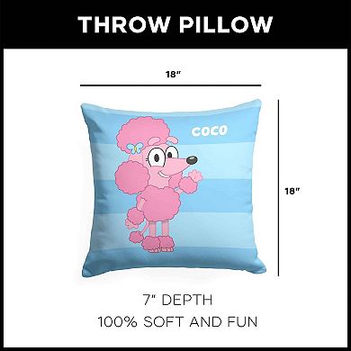 Bluey Roll Call Coco Printed Throw Pillow