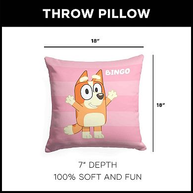 Bluey Roll Call Bingo Printed Throw Pillow