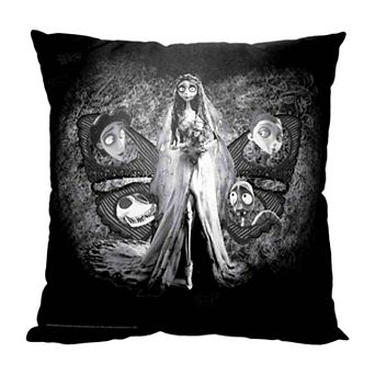 Warner Bros. Corpse Bride Black And White Pillow