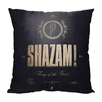 Dc Shazam Golden Scripture Printed Throw Pillow