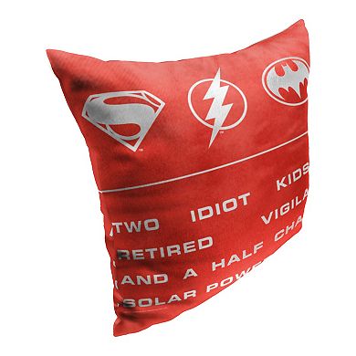 Warner Bros. The Flash Role Call Printed Pillow