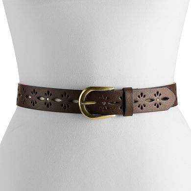 Women's Sonoma Goods For Life® Perforated Abstract Buckle Belt