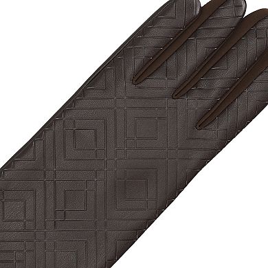Women's isotoner Embossed Faux Leather Touchscreen Gloves