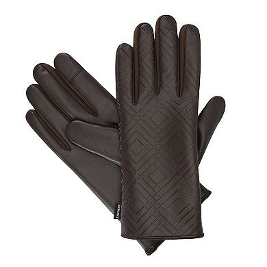 Women's isotoner Embossed Faux Leather Touchscreen Gloves