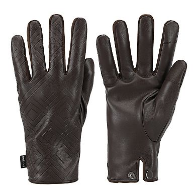 Women's isotoner Embossed Faux Leather Touchscreen Gloves