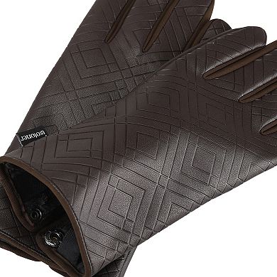 Women's isotoner Embossed Faux Leather Touchscreen Gloves