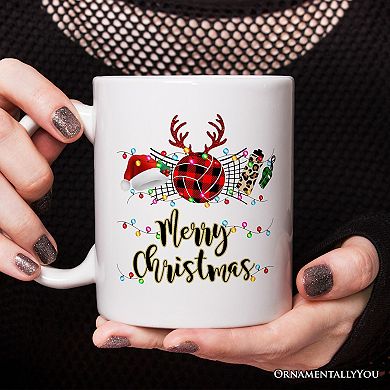 Volleyball Buffalo Plaid Christmas Mug, Team and Coaches Gift