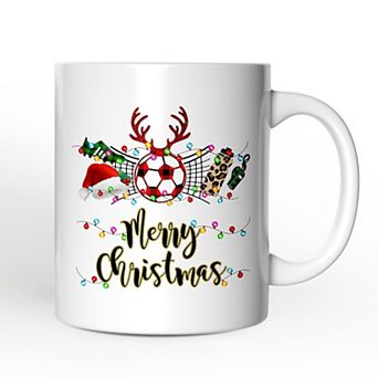Soccer Buffalo Plaid Christmas Mug, Team and Coaches Gift