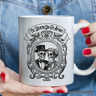 Vintage Skeleton Lovers Til' Death Do us Apart, Mug, Classic Antique Halloween Gift