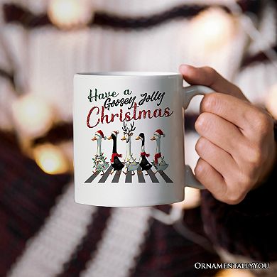 Goosey Jolly Christmas Mug, Funny Farm Lover Gift