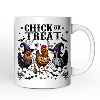 Halloween Chickens Mug, Chick or Treat Funny Farmhouse Gift