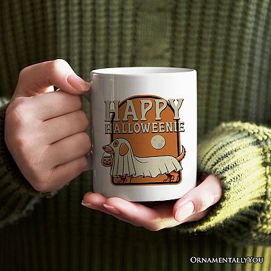 Happy Halloweenie, Halloween Mug, Retro Halloween Dachshund Gift