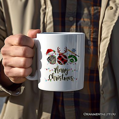 Baseball Buffalo Plaid Christmas Mug, Team and Coaches Gift