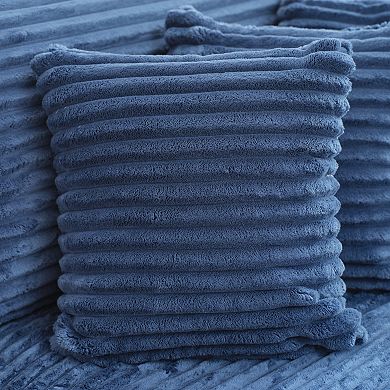 Corduroy Left-Facing Chaise Couch with 4 Throw Pillows