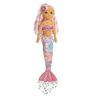 Aurora Large Pink Sea Sparkles Floral Sparkles 18" Lily Enchanting Stuffed Doll
