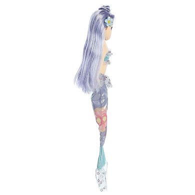 Aurora Large Blue Sea Sparkles Floral Sparkles 18" Ivy Enchanting Stuffed Doll