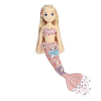 Aurora Large Pink Sea Sparkles Floral Sparkles 18" Daisy Enchanting Stuffed Doll