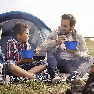 Wakeman Reusable Collapsible Bowls with Lids- 2 Pack