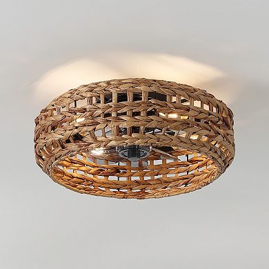 Archer 4-Light Coastal Ceiling Fan, Remote-Controlled, 6-Speed LED, Bohemian Seagrass Lantern
