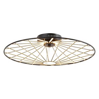 Anders Contemporary Scandinavian Dimmable Stripe UFO Integrated LED Flush Mount