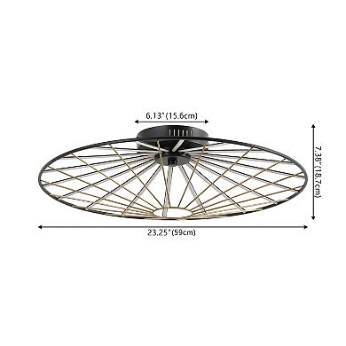 Anders Contemporary Scandinavian Dimmable Stripe UFO Integrated LED Flush Mount