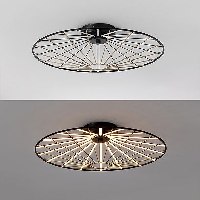 Anders Contemporary Scandinavian Dimmable Stripe UFO Integrated LED Flush Mount