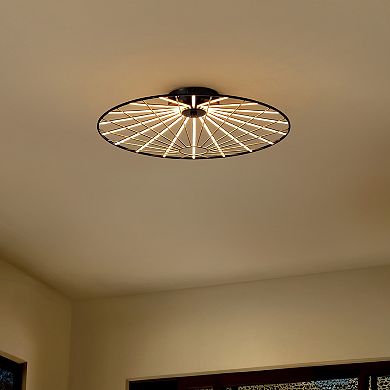 Anders Contemporary Scandinavian Dimmable Stripe UFO Integrated LED Flush Mount