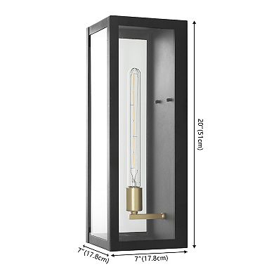 Berlin Modern Industrial Indoor Outdoor Rectangular Iron Glass LED Outdoor Lantern