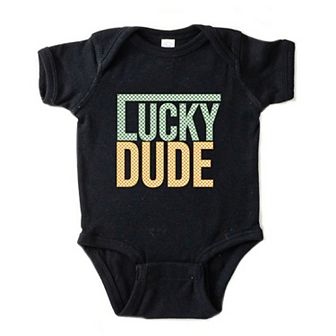 Block Checkered Lucky Dude Baby Bodysuit