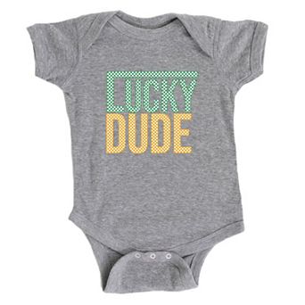 Block Checkered Lucky Dude Baby Bodysuit