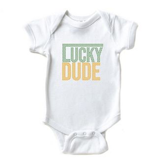 Block Checkered Lucky Dude Baby Bodysuit