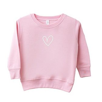 Embroidered Hand Drawn Heart Toddler Graphic Sweatshirt