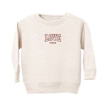 Embroidered Varisty Love Vibes Toddler Graphic Sweatshirt