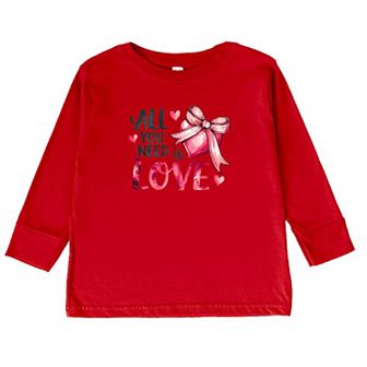 All You Need Is Love Coquette Toddler Long Sleeve Graphic Tee