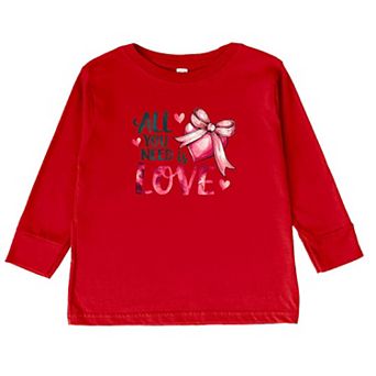 All You Need Is Love Coquette Toddler Long Sleeve Graphic Tee