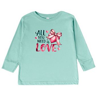 All You Need Is Love Coquette Toddler Long Sleeve Graphic Tee