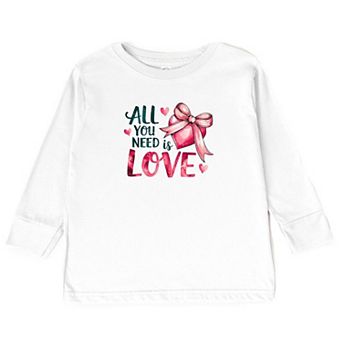 All You Need Is Love Coquette Toddler Long Sleeve Graphic Tee
