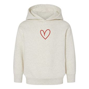 Embroidered Hand Drawn Heart Toddler Graphic Hoodie