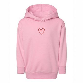 Embroidered Hand Drawn Heart Toddler Graphic Hoodie