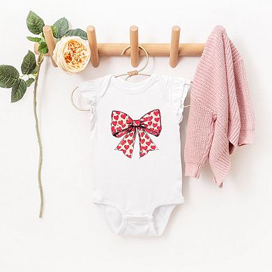 Coquette Hearts Baby Flutter Sleeve Bodysuit