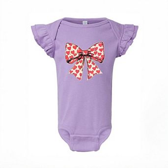 Coquette Hearts Baby Flutter Sleeve Bodysuit