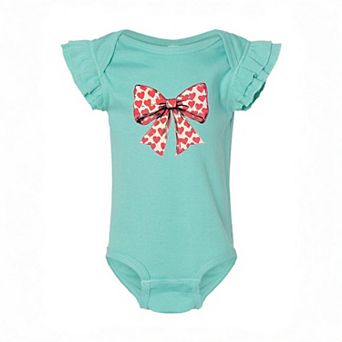 Coquette Hearts Baby Flutter Sleeve Bodysuit